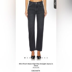 Agolde 90’s Pinch Black Straight Leg Women's Jeans